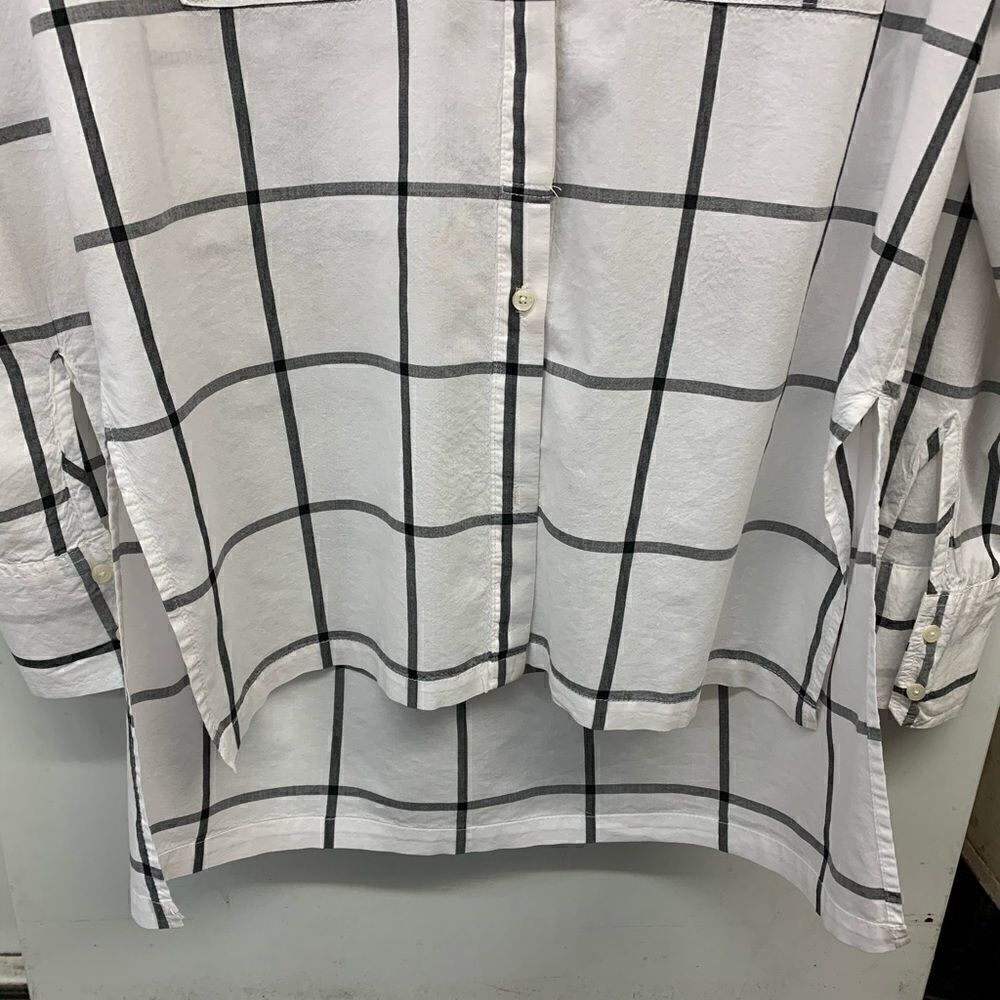 Abercrombie & Fitch blouse white grey checks small - Picture 6 of 8